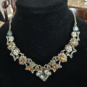 Chloe + Isabel Royal Thistle Vintage-Inspired Gold Crystal Statement Necklace